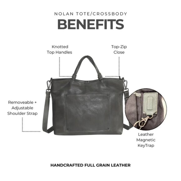 NEW Latico Leathers Black NolanTote/Crossbody - Picture 7 of 11